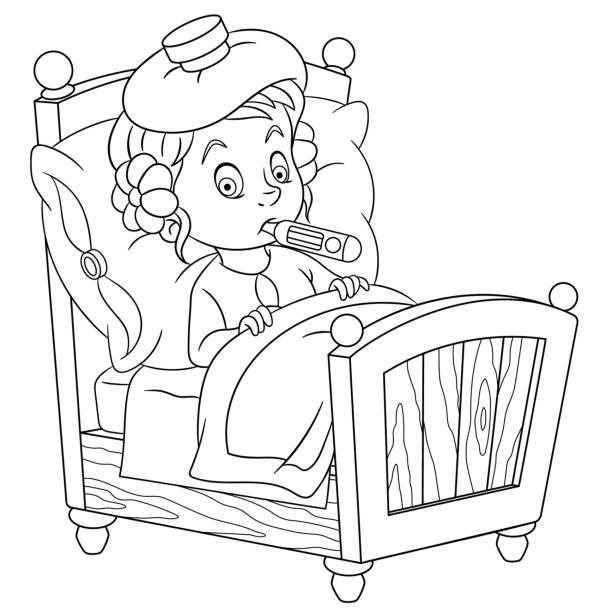 Sad girl coloring stock illustrations royalty