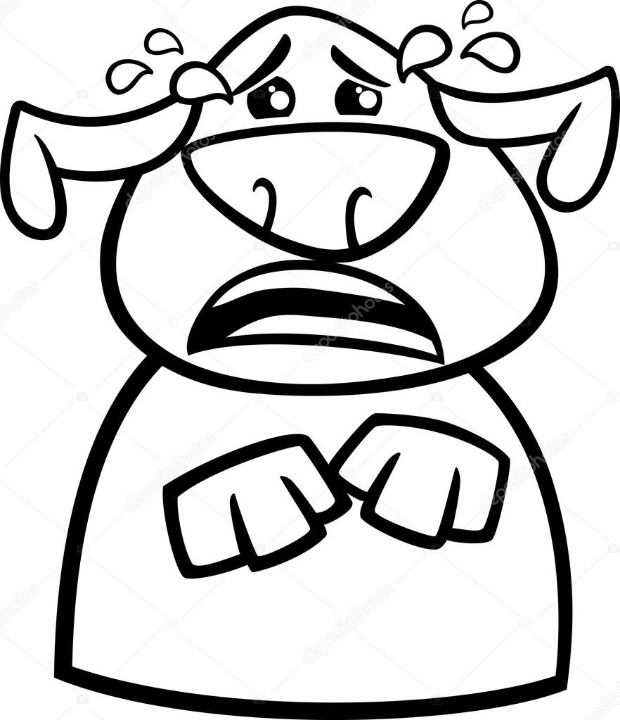 Crying dog cartoon coloring page stock vector by izakowski