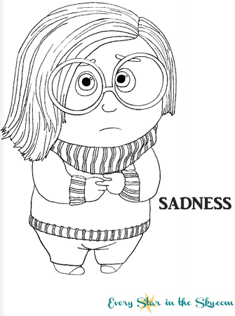 Inside out sadness coloring page