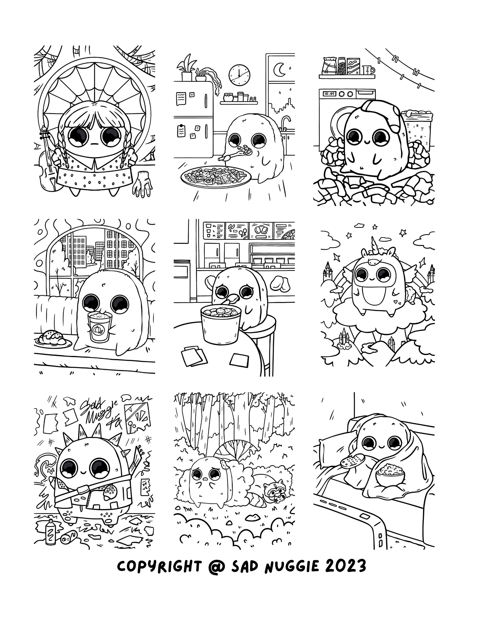 Sad nuggie coloring book volume digital print file