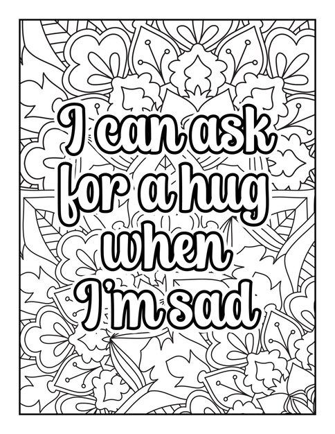 Premium vector motivational quotes coloring page inspirational quotes coloring page quotes coloring book page
