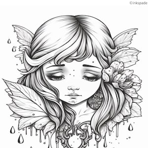 Sad girl coloring