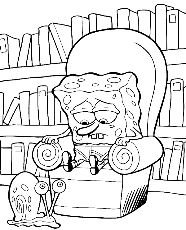 Upset spongebob coloring page