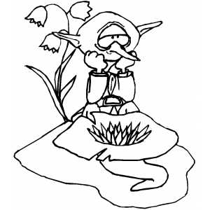 Sad elf coloring sheet