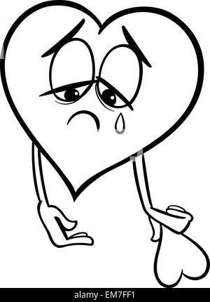 Sad broken heart coloring page hi
