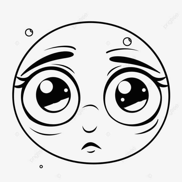 Coloring page of cute face outline sketch drawing vector sad eye drawing sad eye outline sad eye sketch png and vector with transparent background for free download