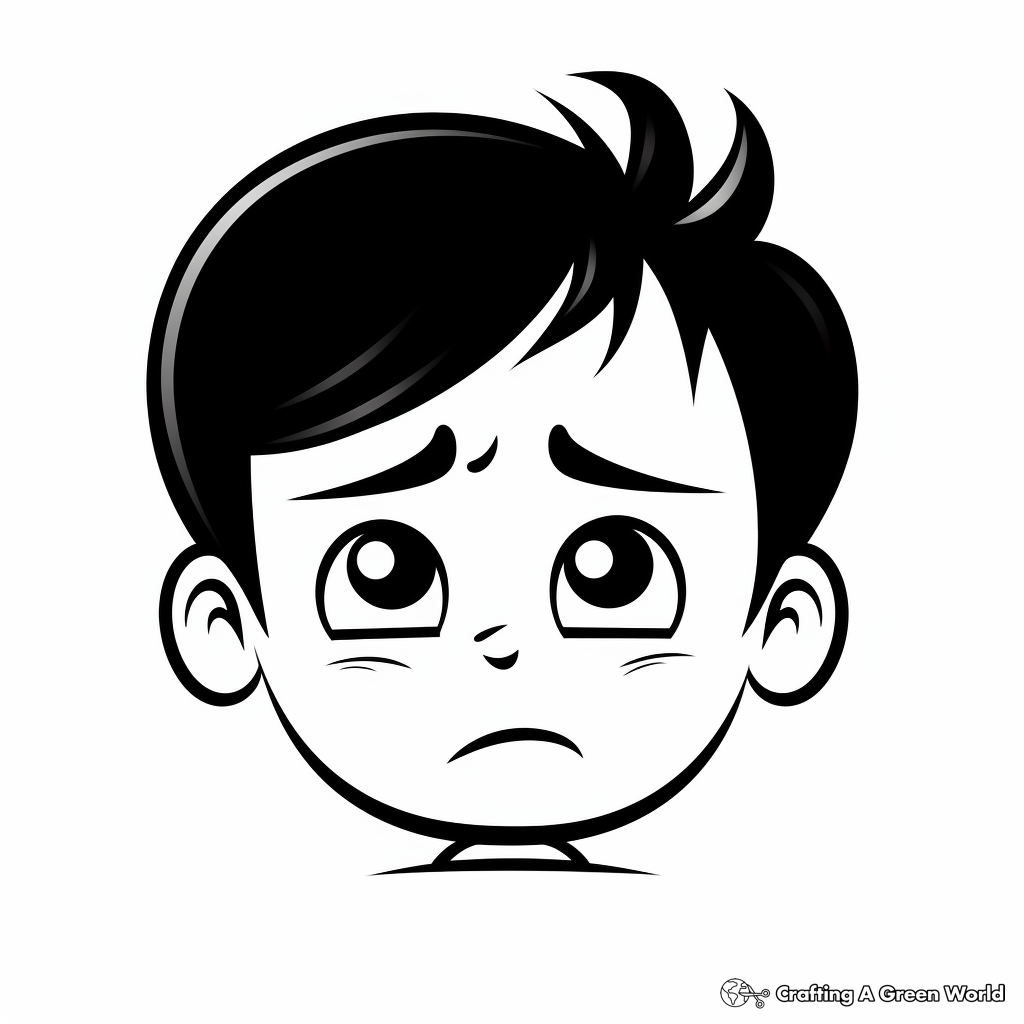 Sad face coloring pages