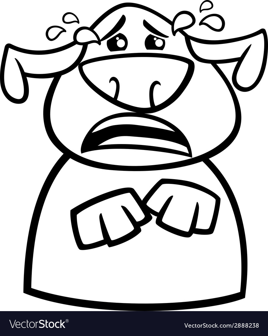 Crying dog cartoon coloring page royalty free vector image
