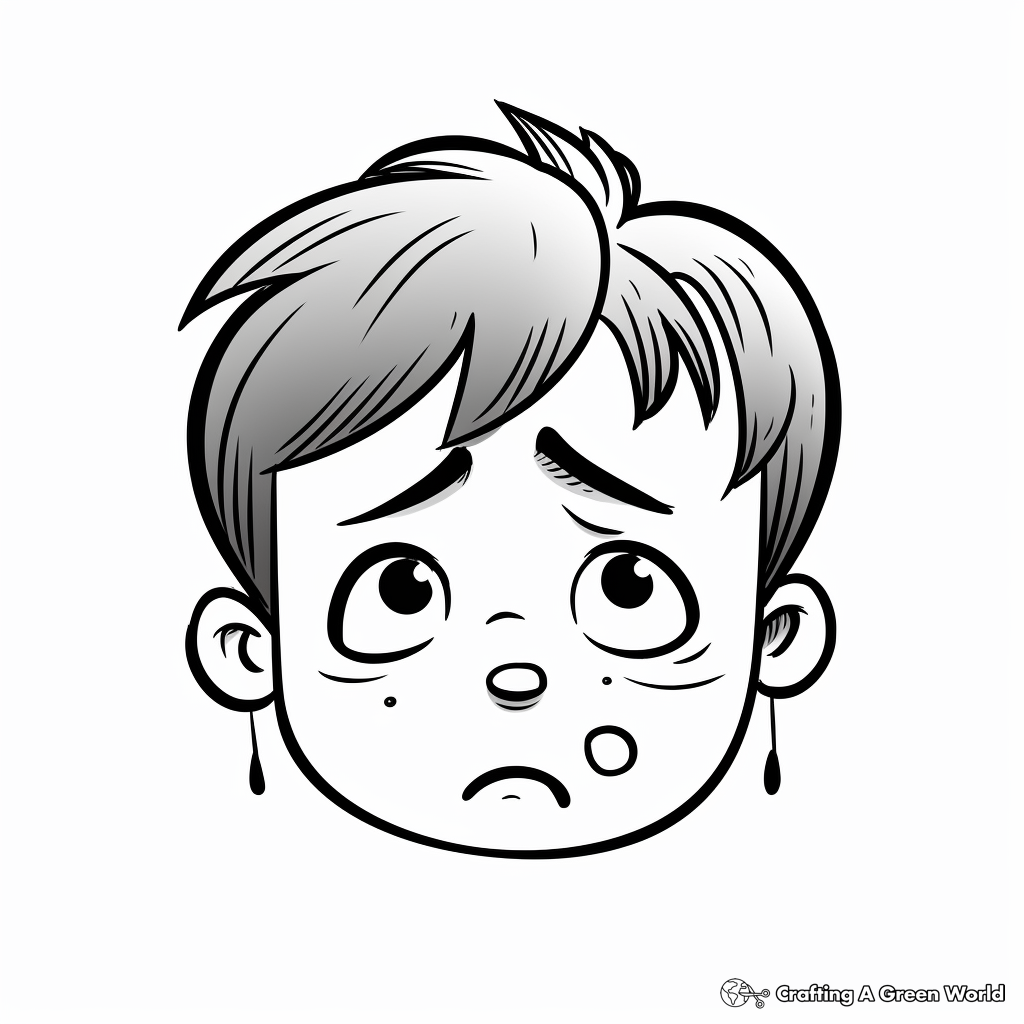 Sad face coloring pages