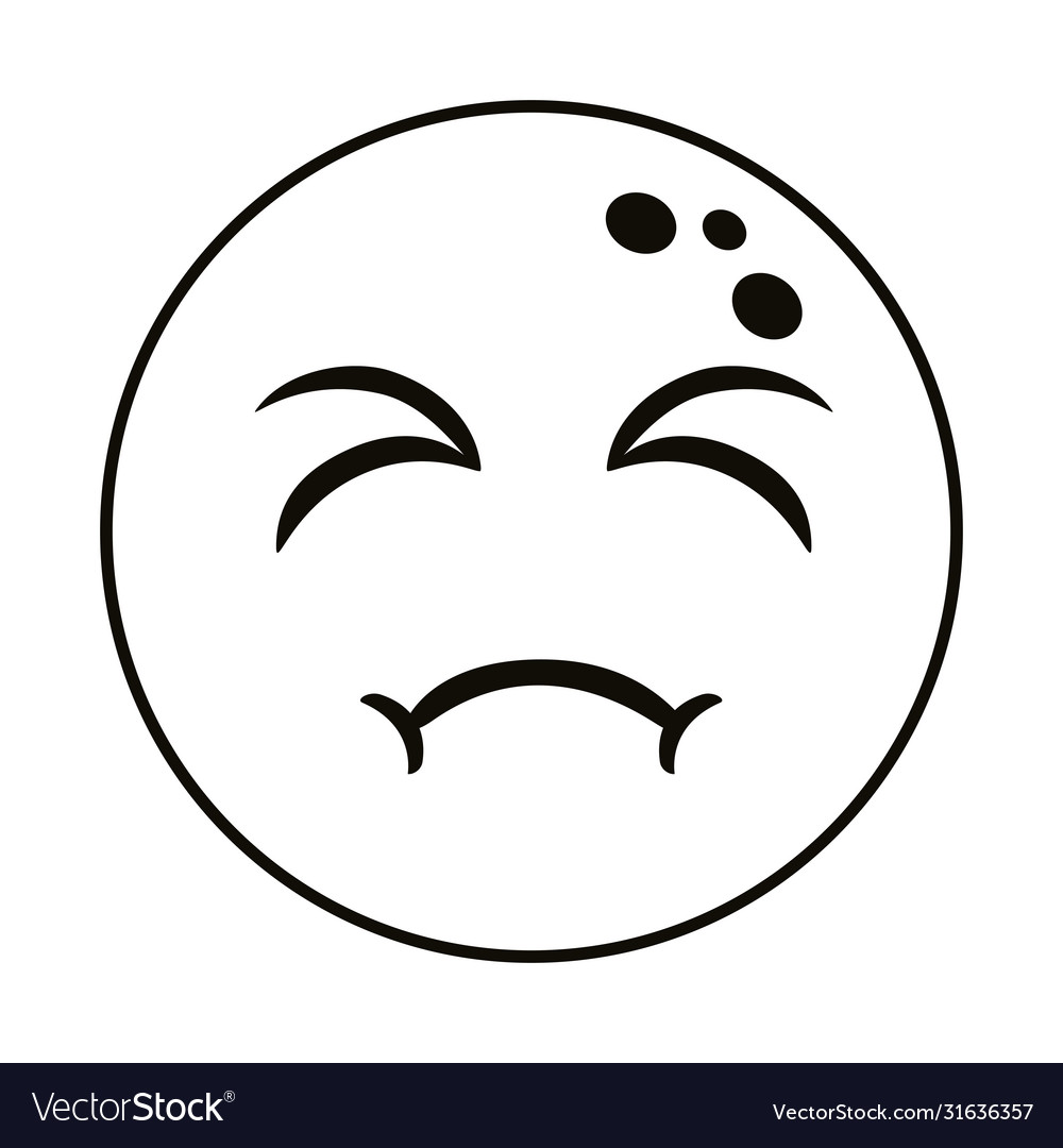 Sad emoji face line style icon royalty free vector image