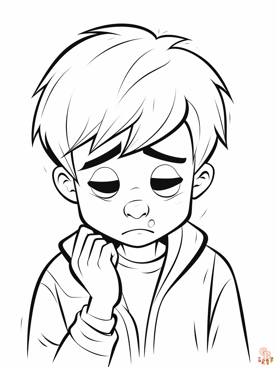 Printable sad coloring pages free for kids and adults