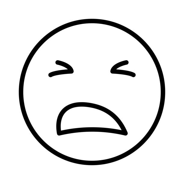 Sad face emoji stock illustration