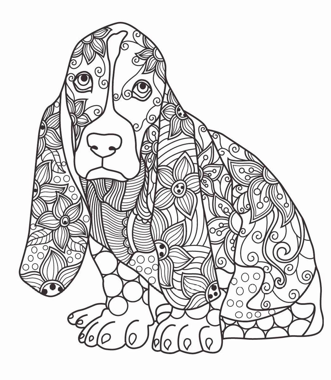 Get this free printable adult coloring pages dog sad puppy art
