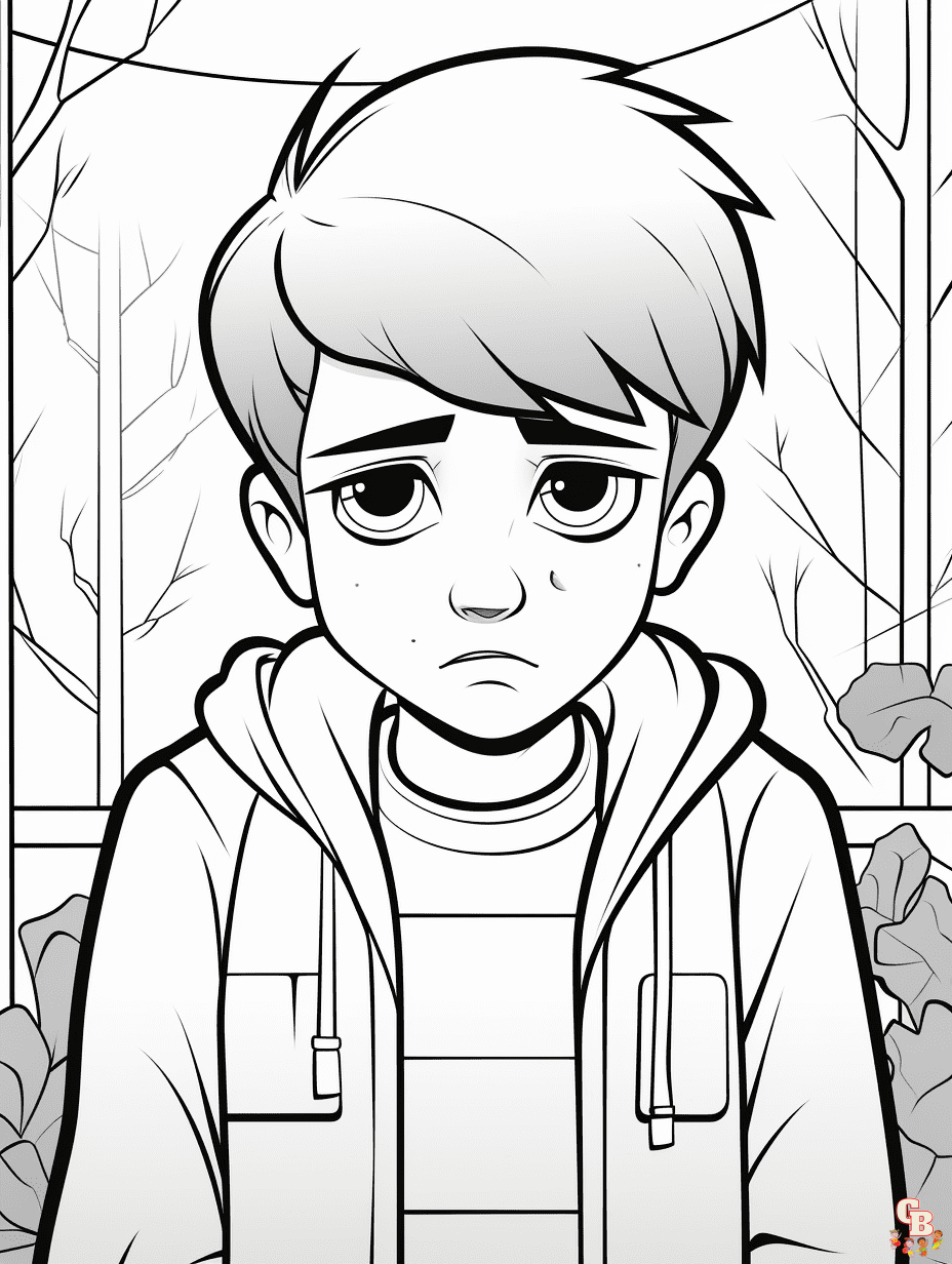 Printable sad coloring pages free for kids and adults