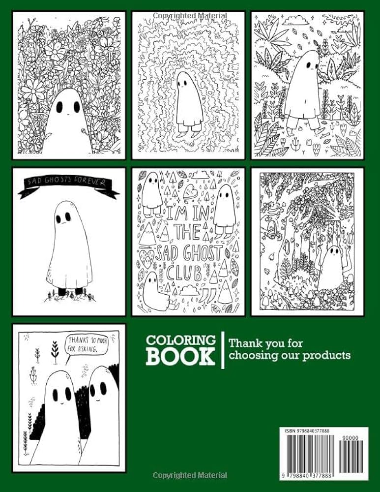 The sãd ghást louring book bonus one sticker page self care activity louring pages the art of sadness for kids preschools and adults motivation cho lowell books