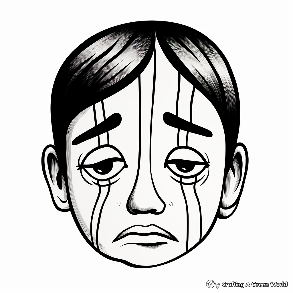 Sad face coloring pages