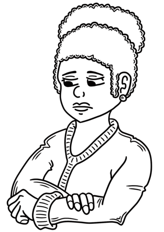 Sad lady coloring page free printable coloring pages
