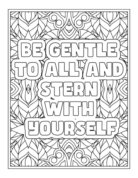 Premium vector kindness quotes coloring page