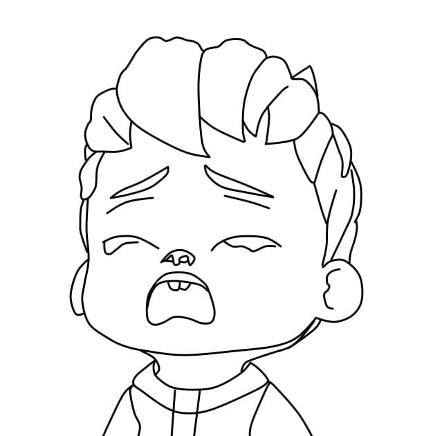 Sad bebefinn coloring page