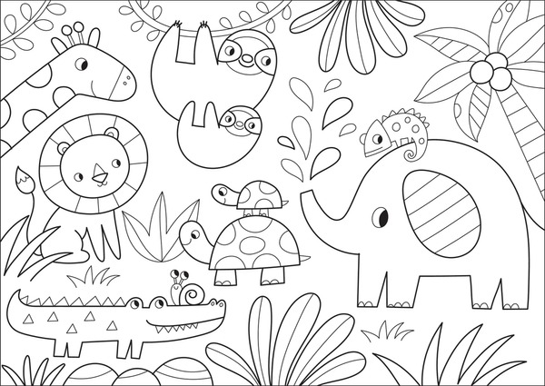 Thousand coloring book safari royalty