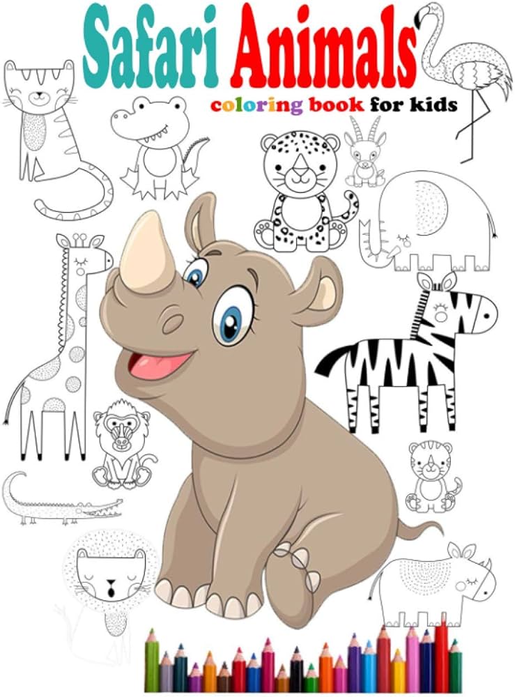 Safari animals coloring book for kids afrin animals clipart safari animals coloring book for little kids ages
