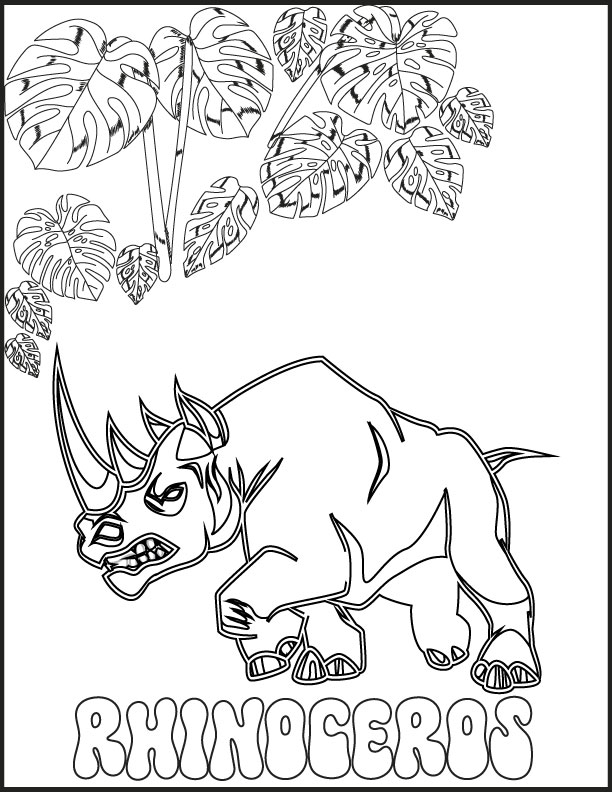 Safari animals coloring pages
