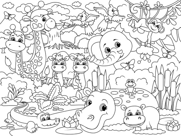 Thousand colouring safari royalty