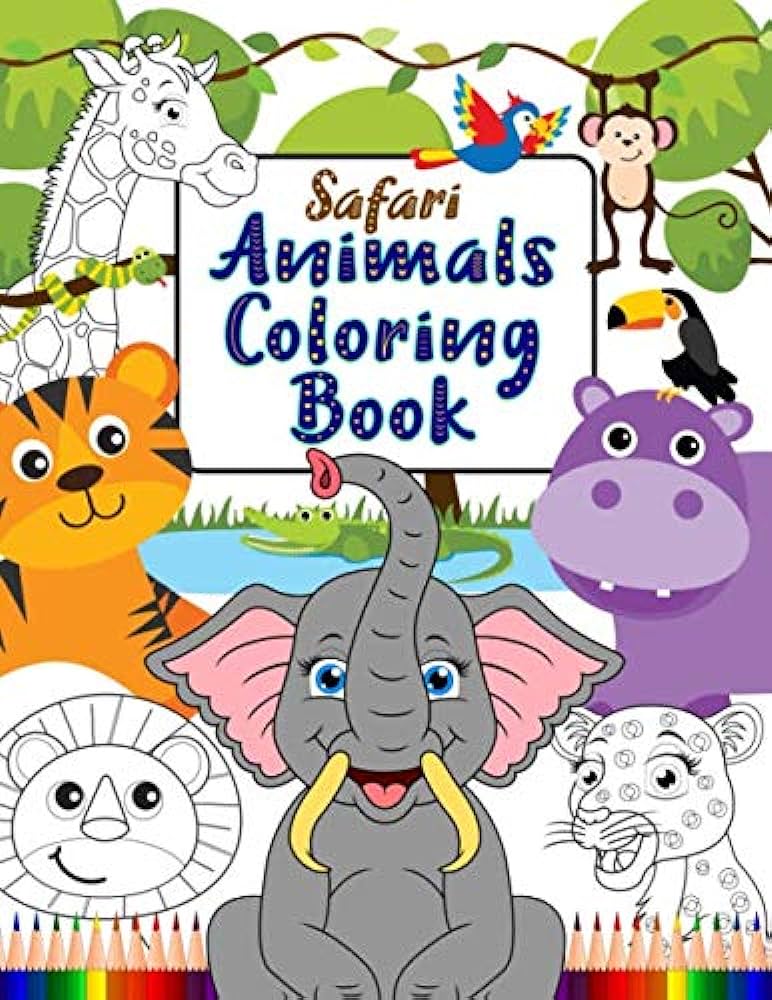 Safari animals coloring book for kids
