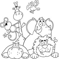 Jungle animals coloring pages