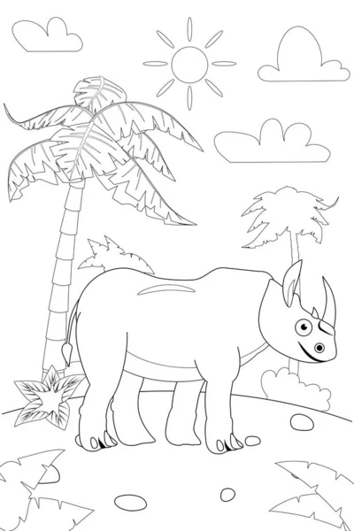 Zoo jungle safari animals coloring book edicational illustration for children set cute lion crocodile monkey elephant camel rhinoceros gorilla hyppo vector white black cartoon outline stock vector by valerihadeev
