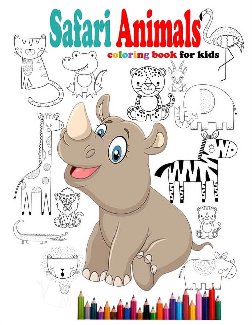 Safari animals coloring book for kids african animals clipart safari animals coloring book for little kids ages