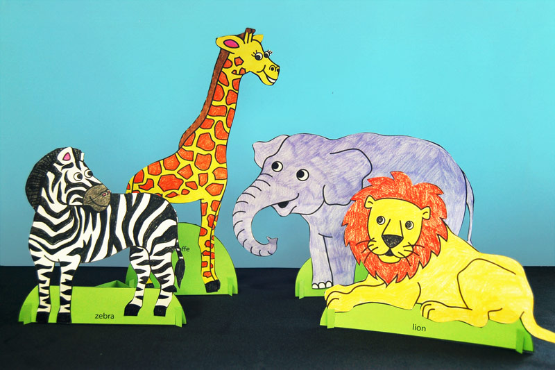 Safari or african savanna animals free printable templates coloring pages