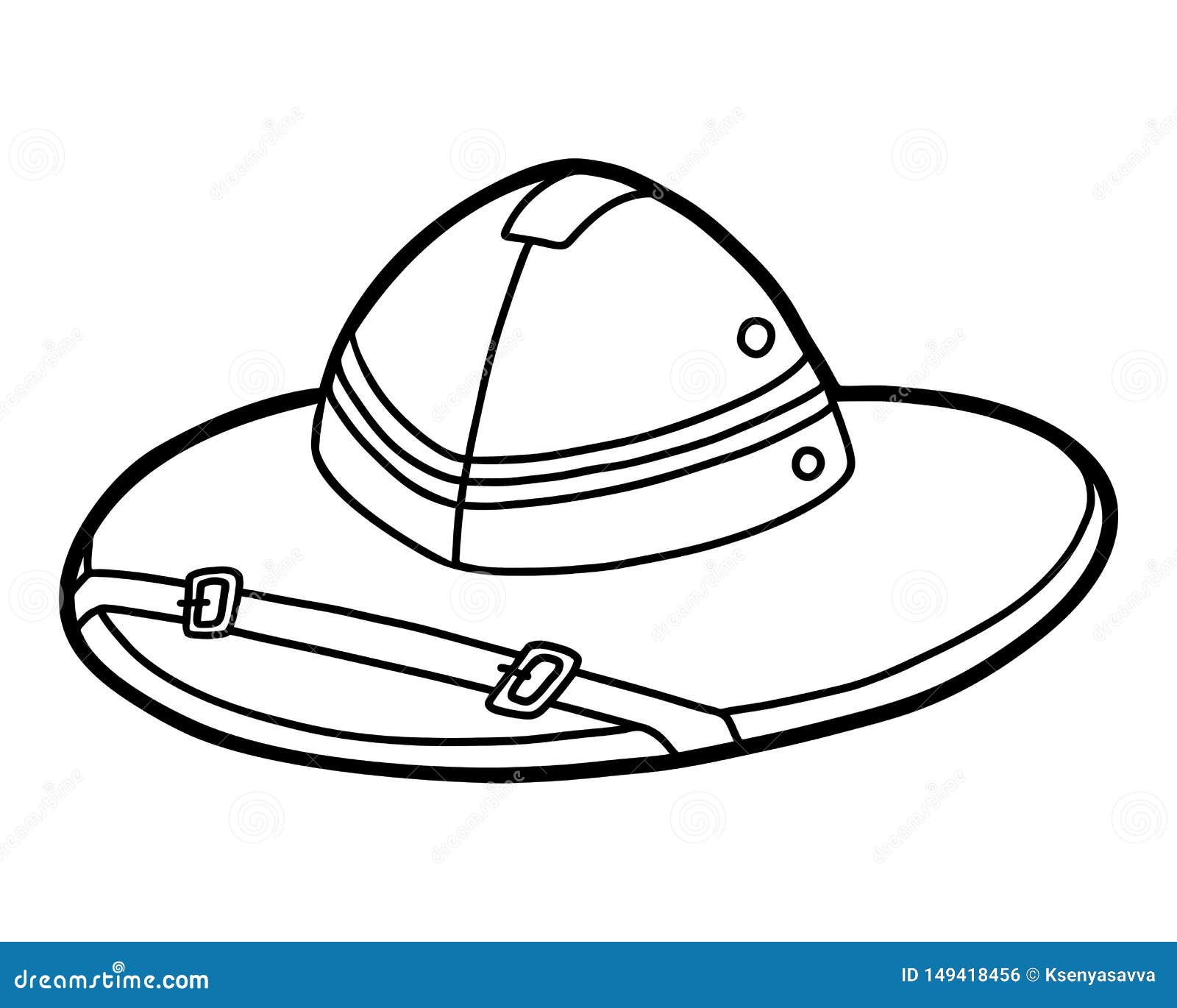 Coloring book cartoon headwear pith helmet stock vector