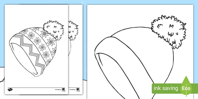 Woolly hat colouring in sheet teaching resources