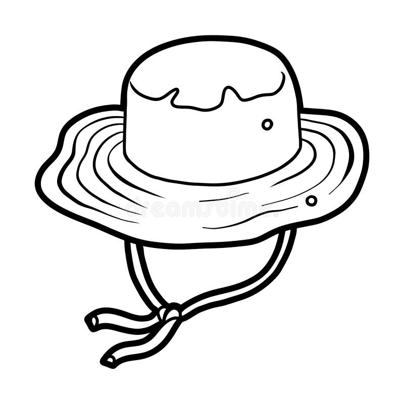 Coloring book cartoon headwear bucket fisherman hat stock vector