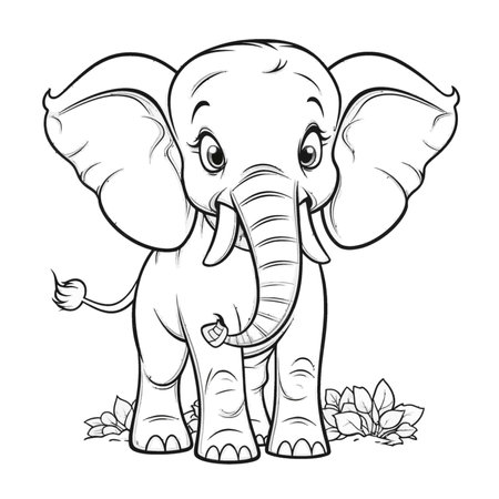 Elephant coloring page stock illustrations cliparts and royalty free elephant coloring page vectors