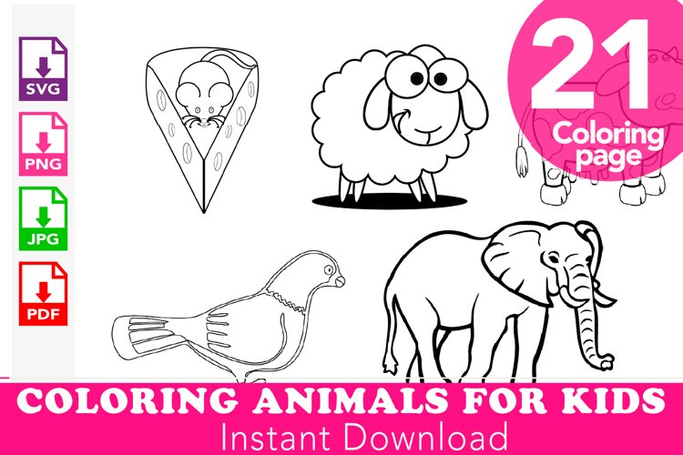 Animal safari delight coloring pages for kids