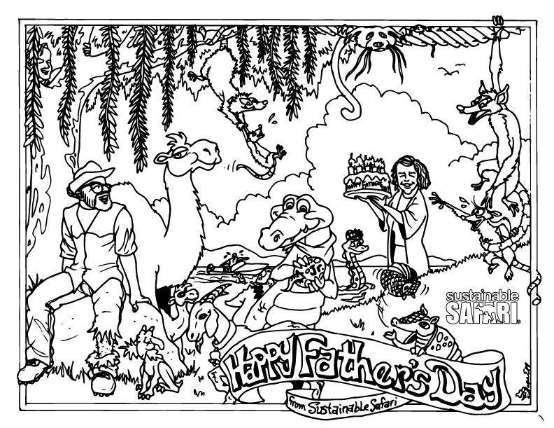 Coloring pages by sustainable safari