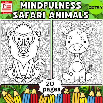 Safari animals coloring pages mindfulness safari animals coloring sheets