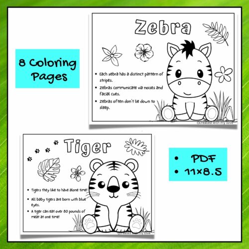 Safari animals coloring pages