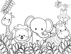 Baby safari animals coloring page zoo coloring pages jungle coloring pages giraffe coloring pages