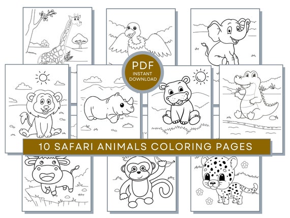 Safari animals coloring pages safari animals printables safari animals coloring sheets safari animals pdf safari animals downloadable