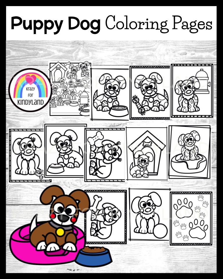 Safari jungle rainforest vehicles puppy dog detective coloring pages bundle
