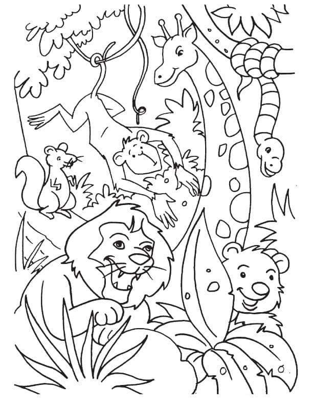 Jungle coloring pages