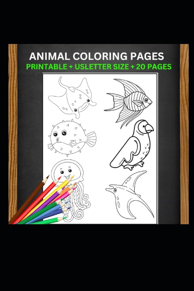 Wild animal coloring pages for kids