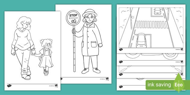 Road safety pictures for kids to colour primary resources