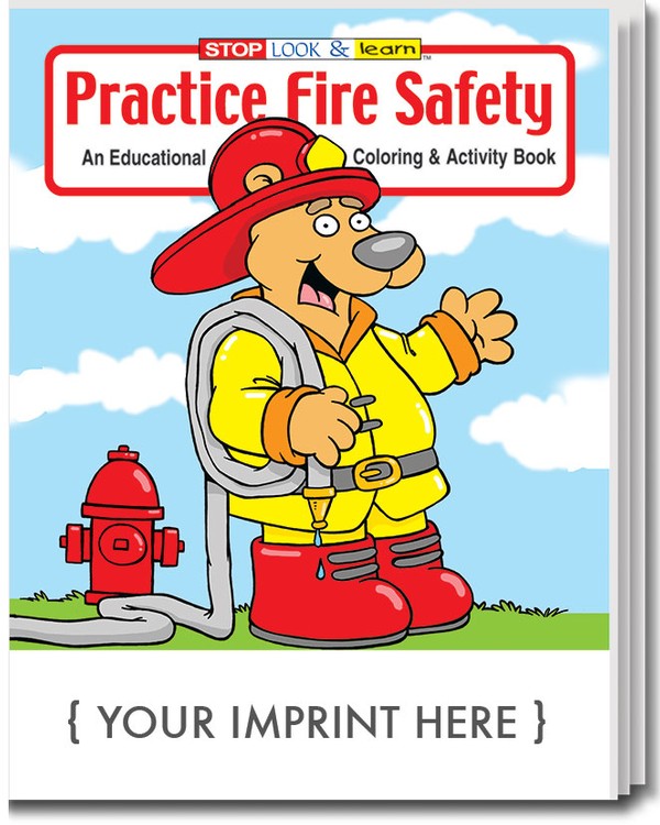 Practice fire safety coloring activity book