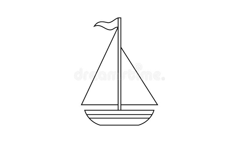Boat coloring book transportation to educate kids learn colors pages stock vector