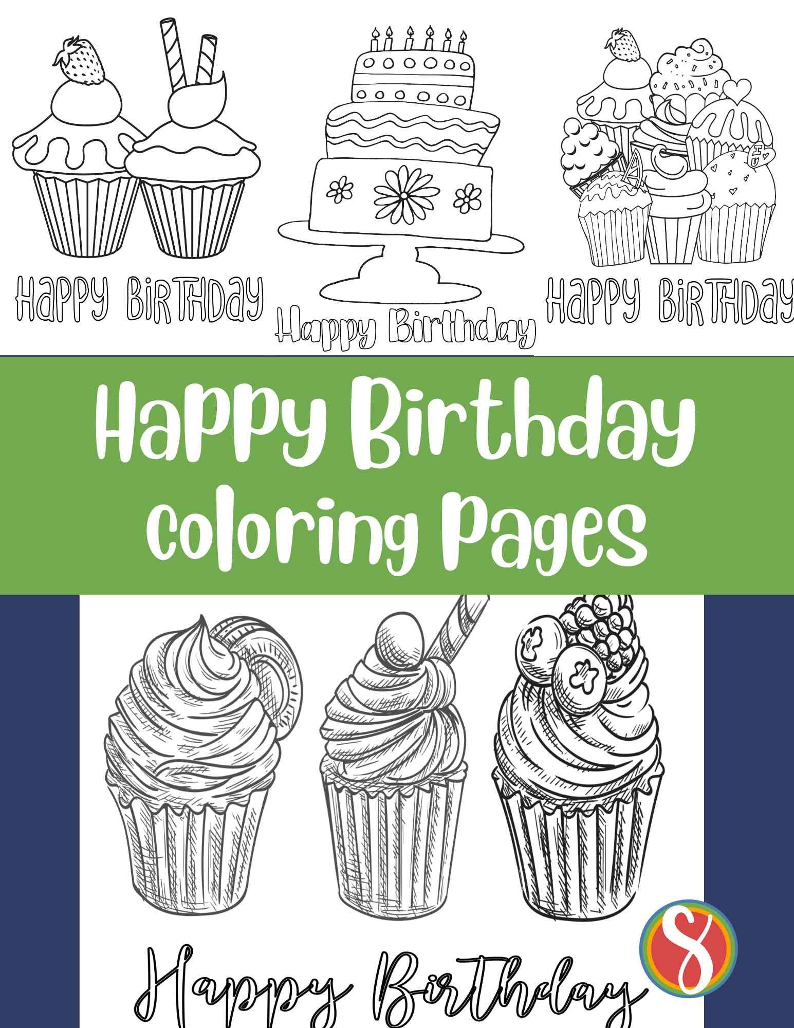 Free happy birthday coloring pages â stevie doodles
