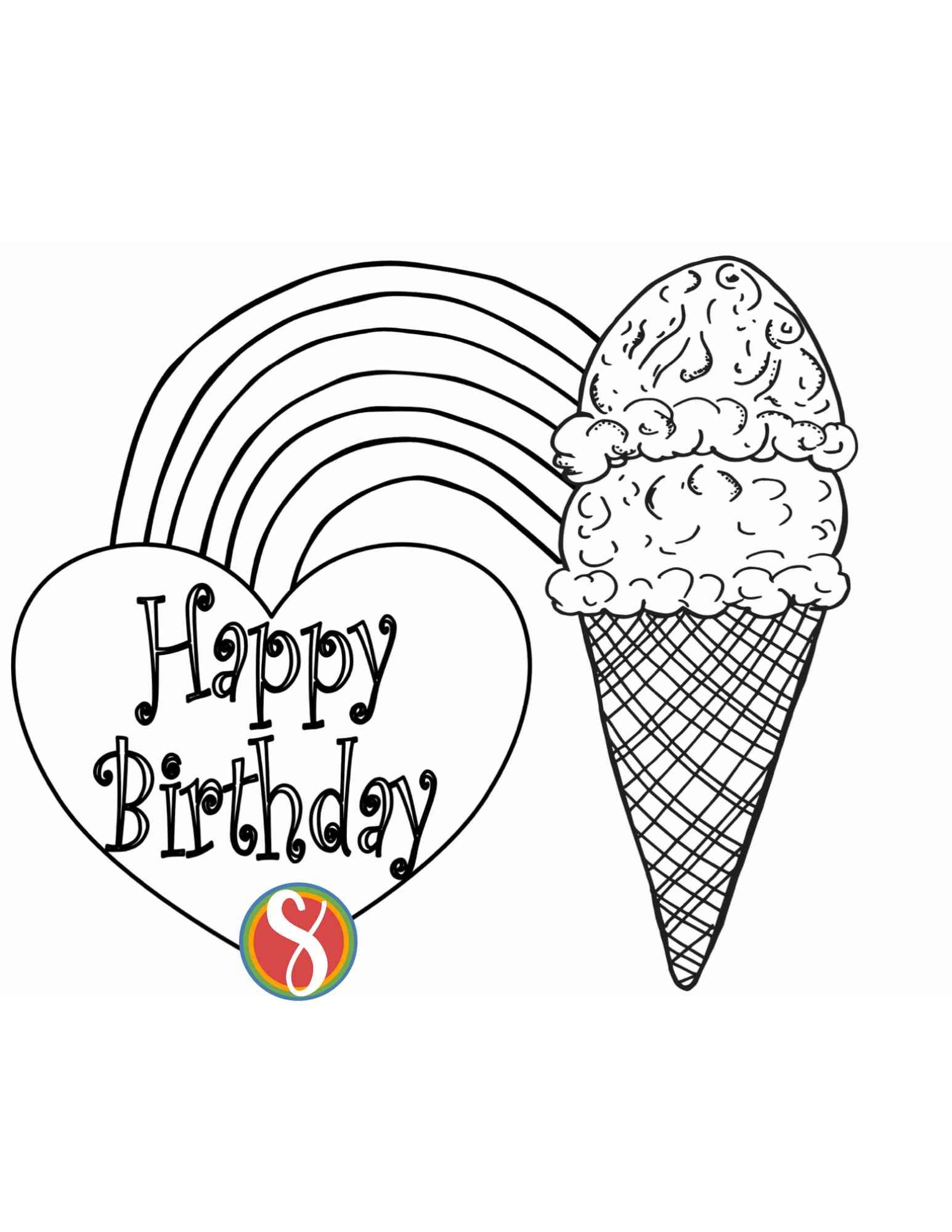 Free happy birthday coloring pages â stevie doodles